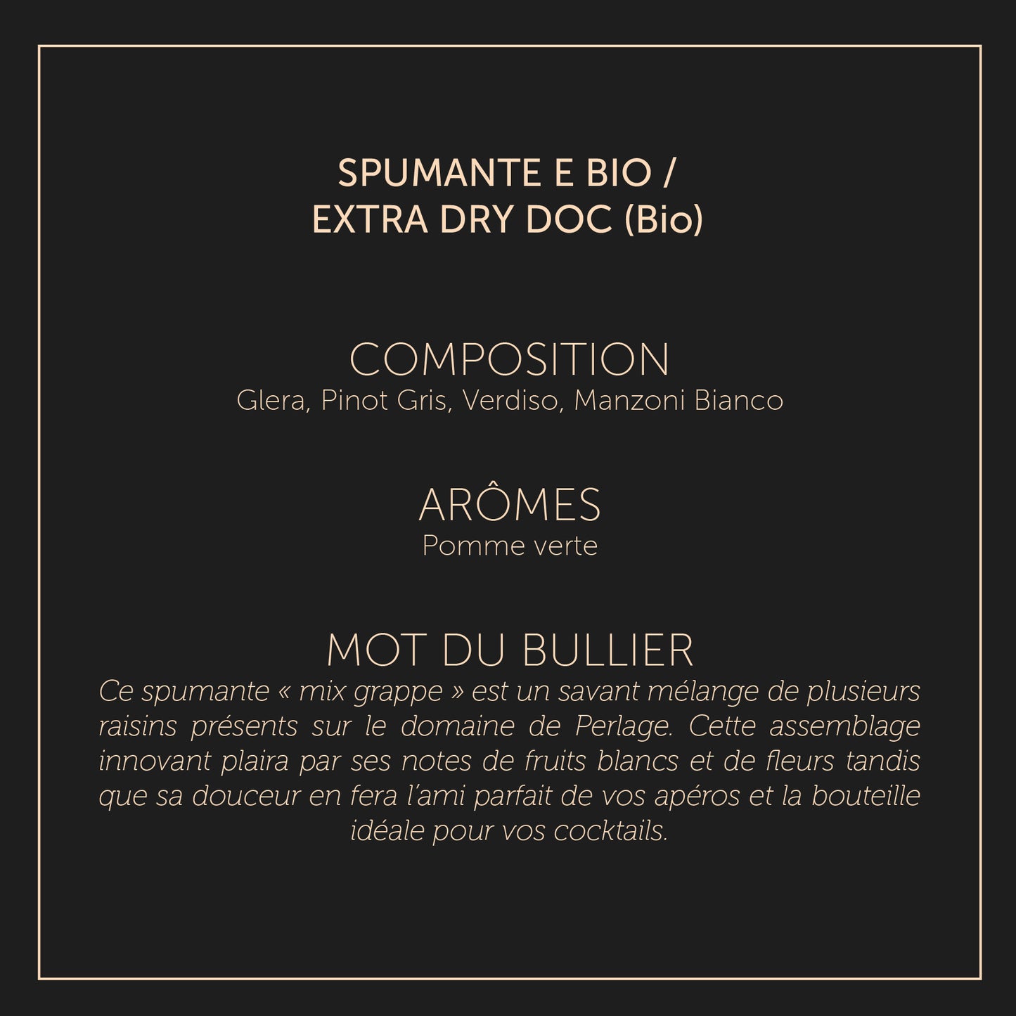 E Bio - Spumante Bio / Végan - Extra dry