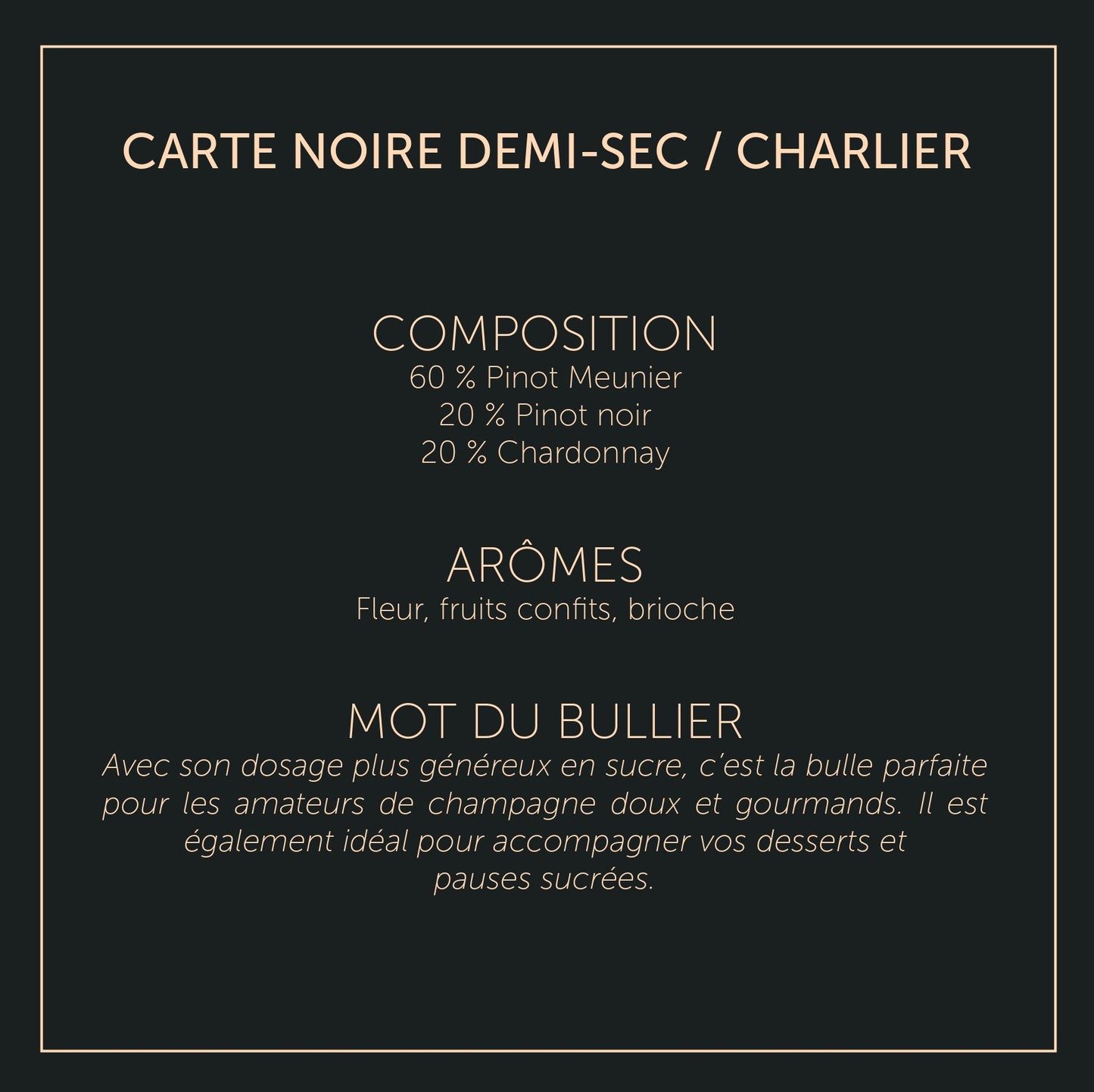 Carte Noire - Charlier - Demi-Sec