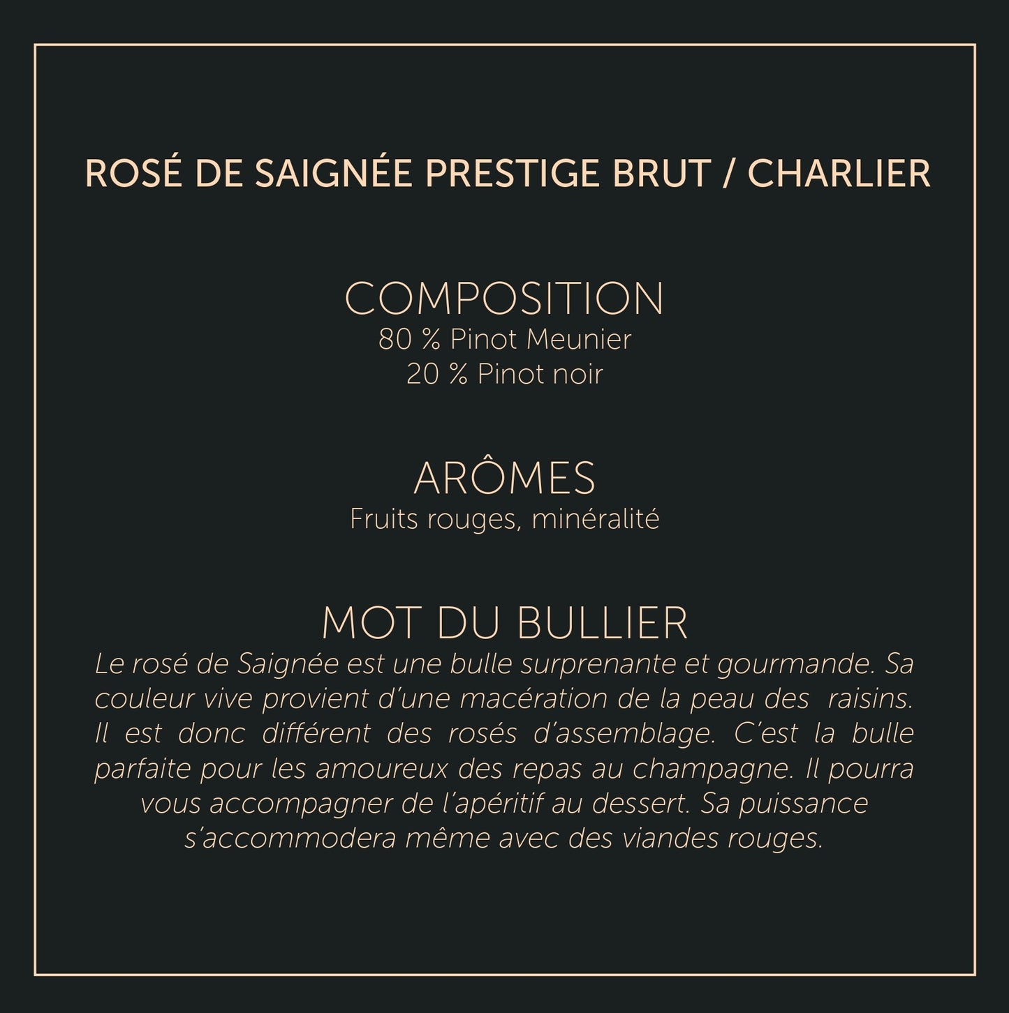 Rosé de Saignée Prestige – Charlier - Brut