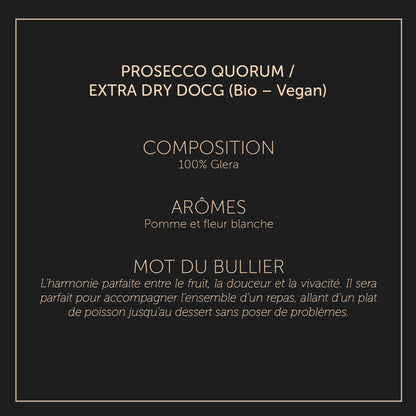 Quorum - Prosecco Supérieur DOCG Bio / Végan - Extra Dry